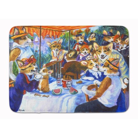 Carolines Treasures Corgi Boating Party Machine Washable Memory Foam Mat 7321RUG